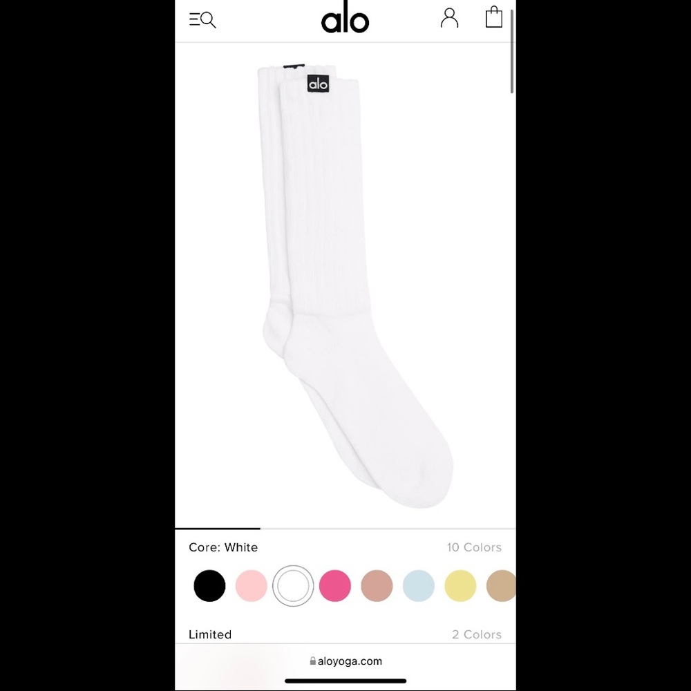 NEW Alo Yoga Scrunch Socks